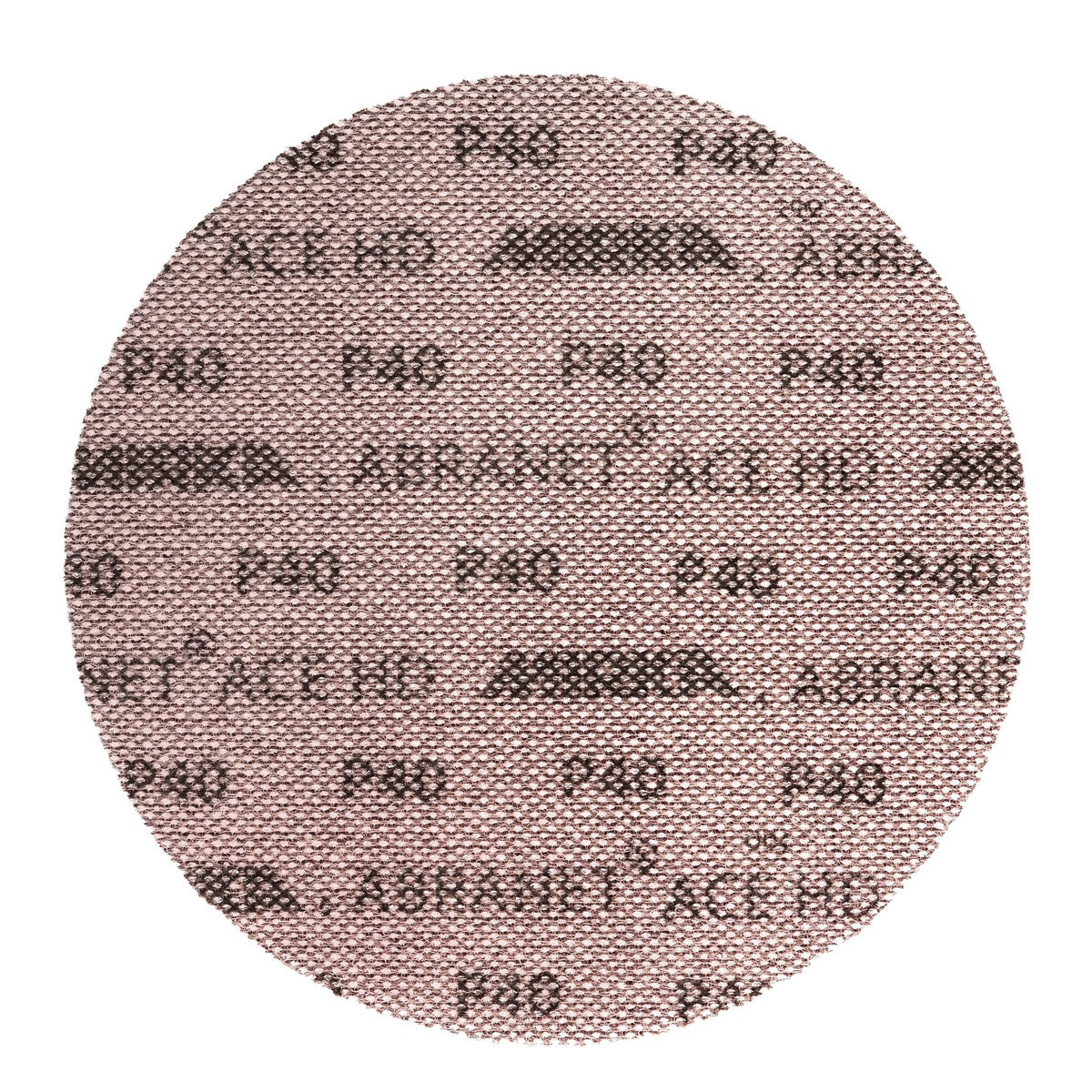 Mirka Abranet Ace HD 8-in. P40 grip net sanding disc back view with printed markings