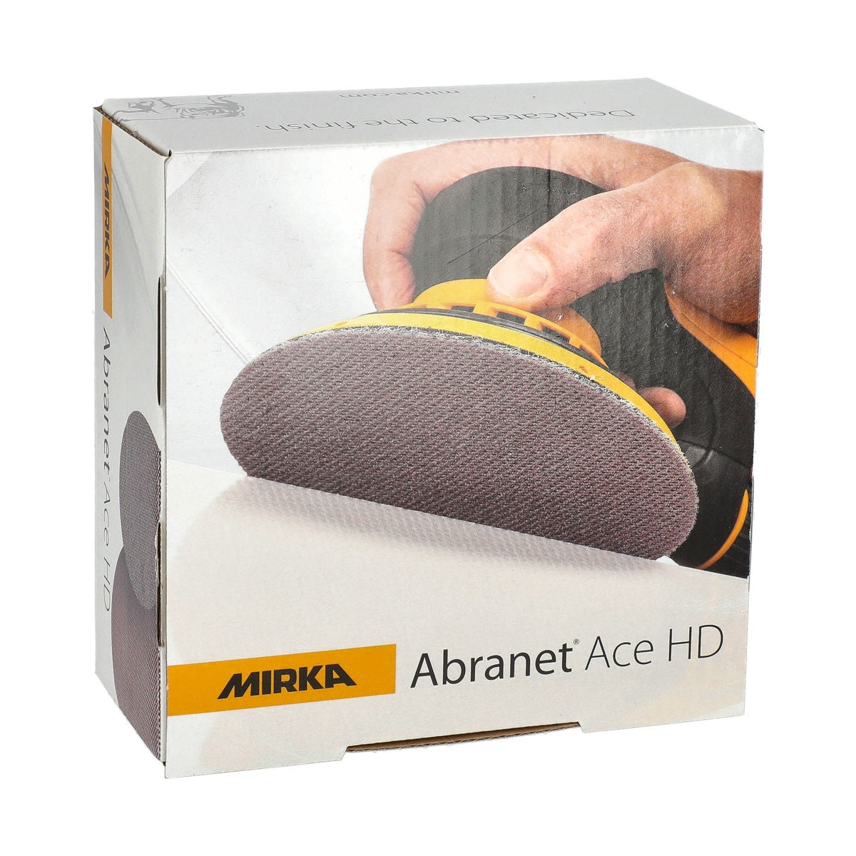 Mirka Abranet Ace HD product box with orbital sander image