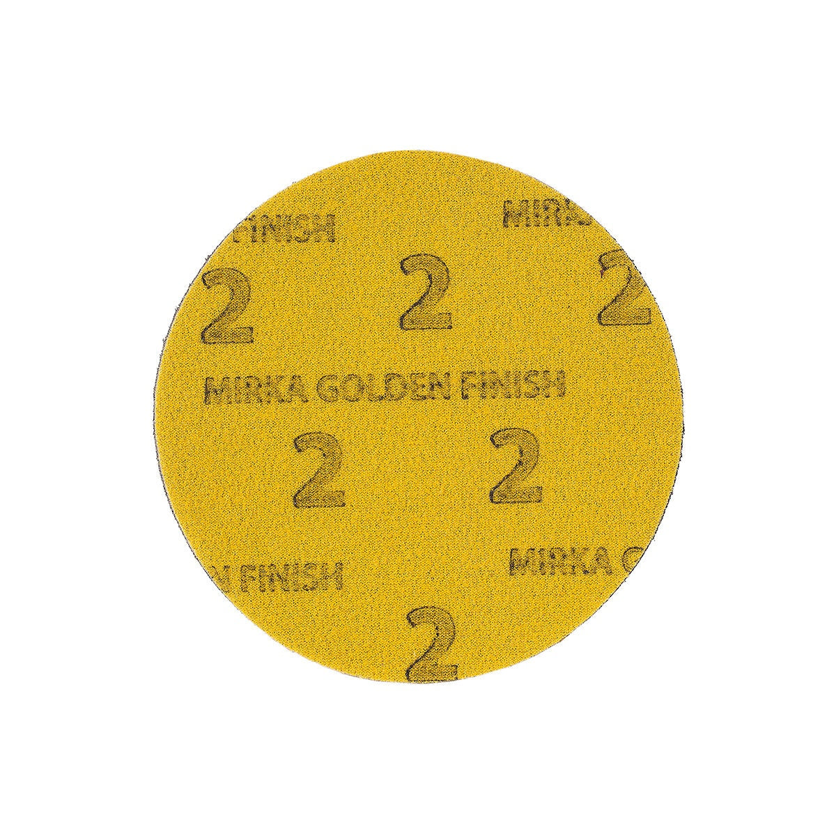 Mirka Golden Finish-2 6-inch grip sanding disc, grit 2, foam-backed abrasive