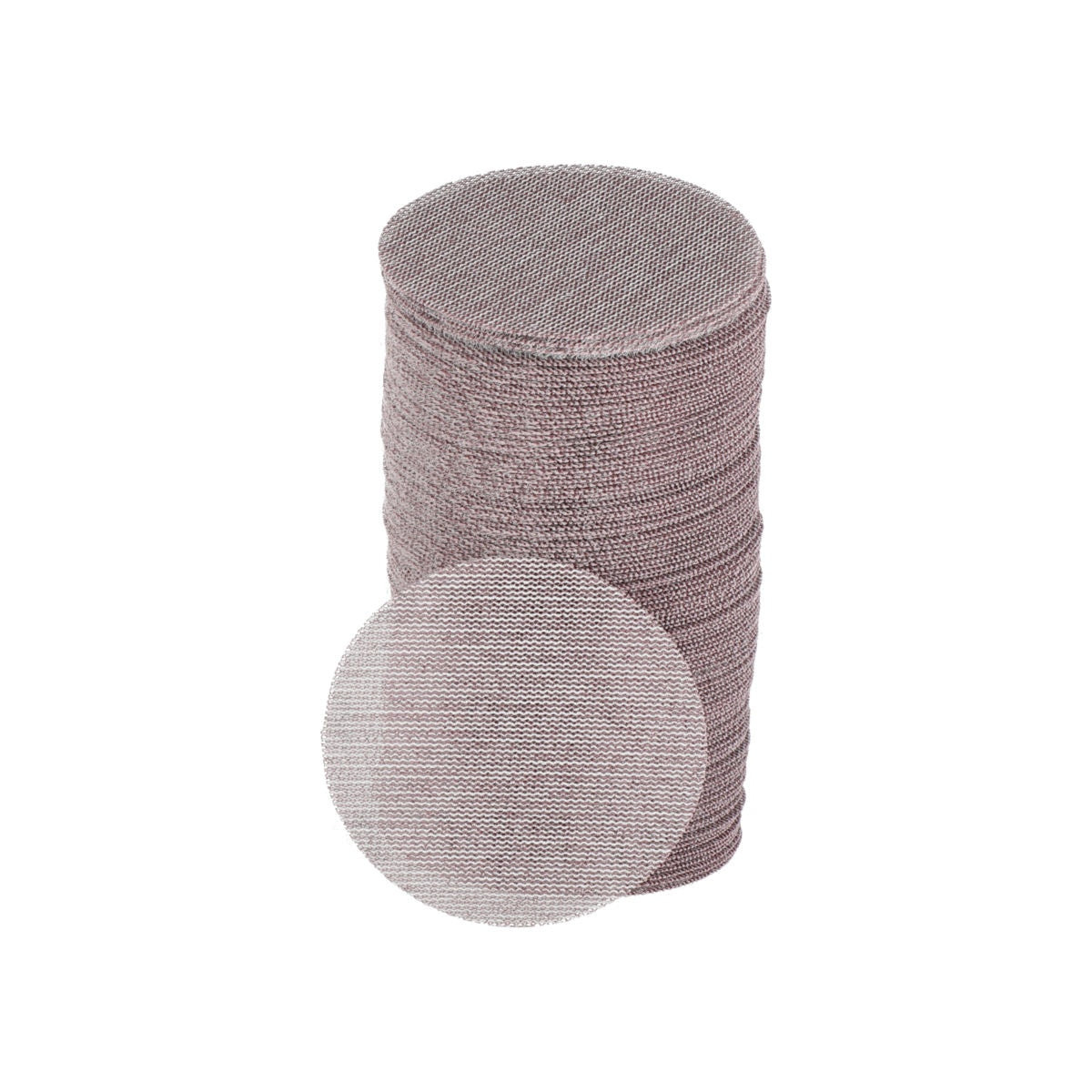 Stack of Mirka Abranet Ace round grip net sanding discs