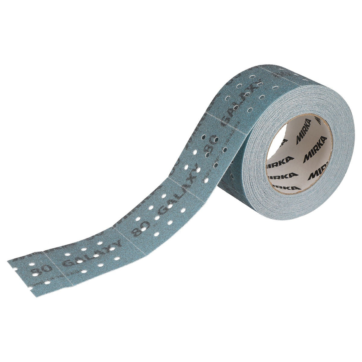 Mirka Galaxy 40 grit perforated sanding roll angled view