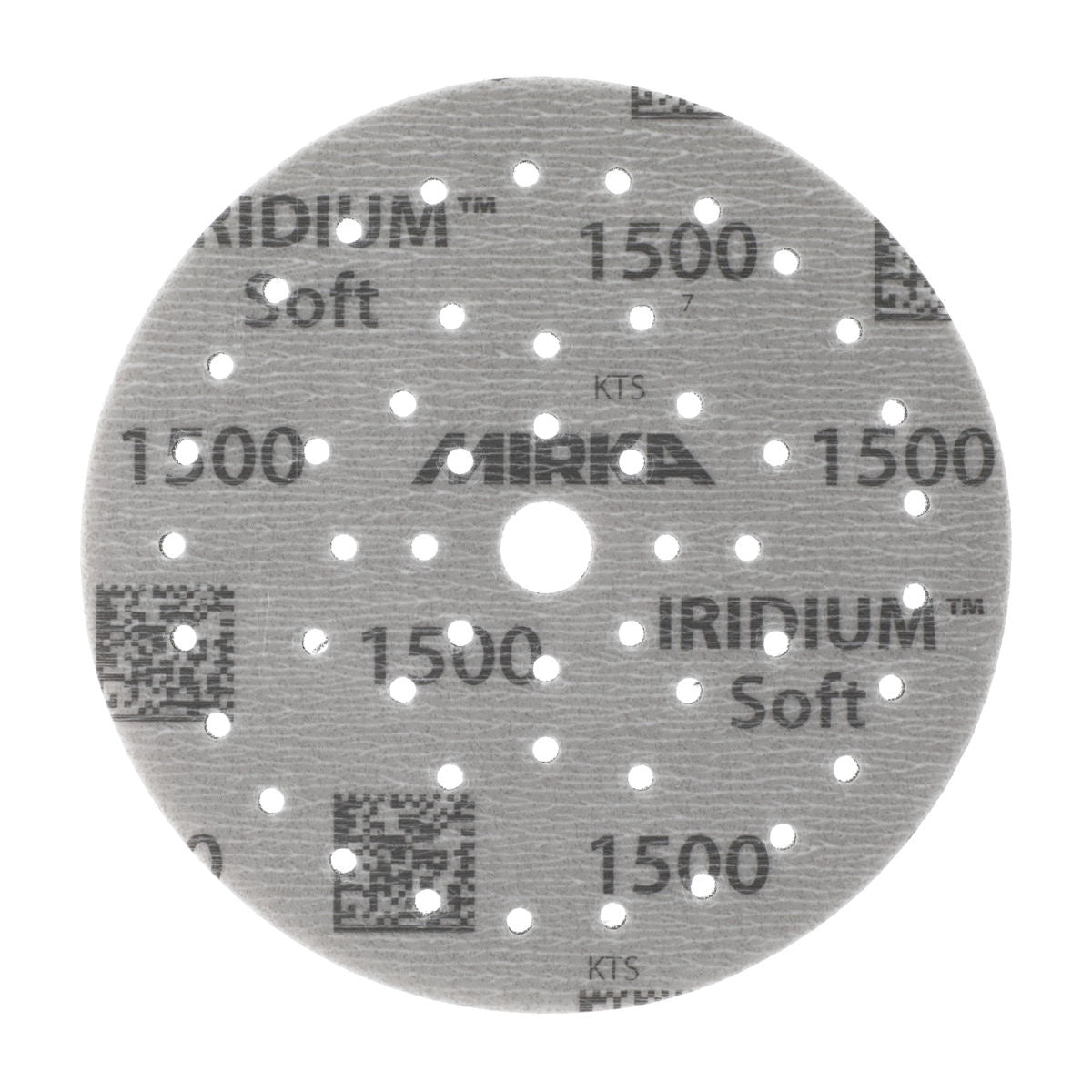 Mirka Iridium Soft 6-in. Multifit sanding disc with hole pattern