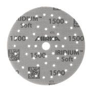 Mirka Iridium Soft 6-in. Multifit sanding disc with hole pattern