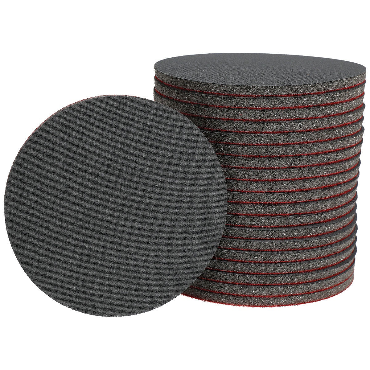 Stack of Mirka Abralon 5-in. grip sanding discs