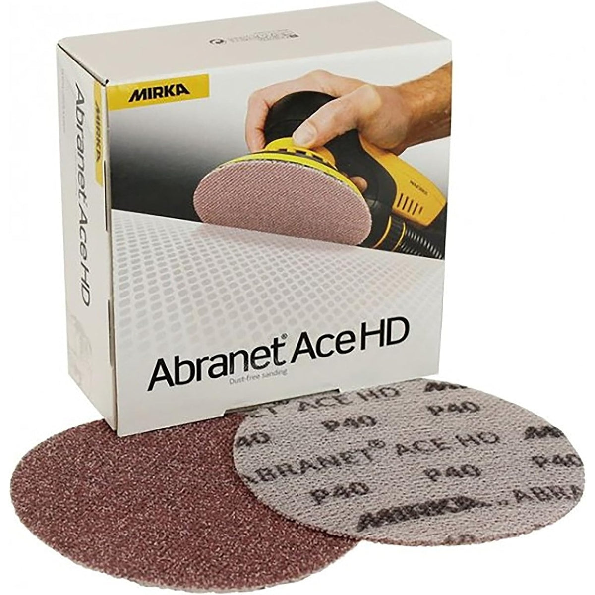 Mirka Abranet Ace HD 8-in. 60 grit net grip sanding discs with product box, 25-pack