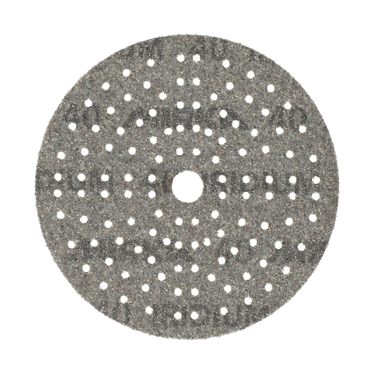 Single Mirka Iridium 6-in. multihole sanding disc close-up
