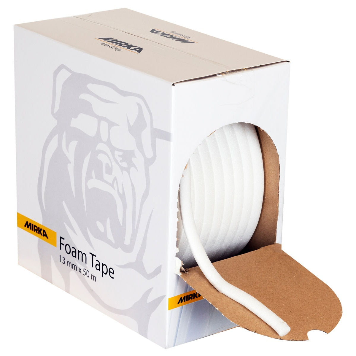 Mirka Foam Tape 13 mm x 50 m white foam masking tape box for bodywork gap sealing