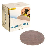 Mirka Abranet Ace 5-inch P150 mesh grip sanding discs pack box with disc shown