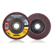 Mirka Abranet Max 4-1/2-in. P60 T29 ALOX flap disc shown front and back