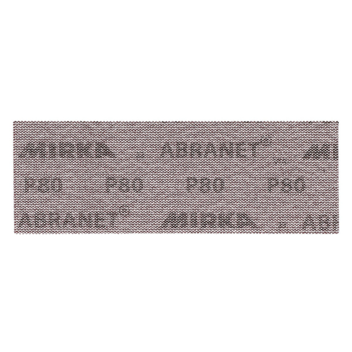 Back side of Mirka Abranet net sanding strip with printed markings