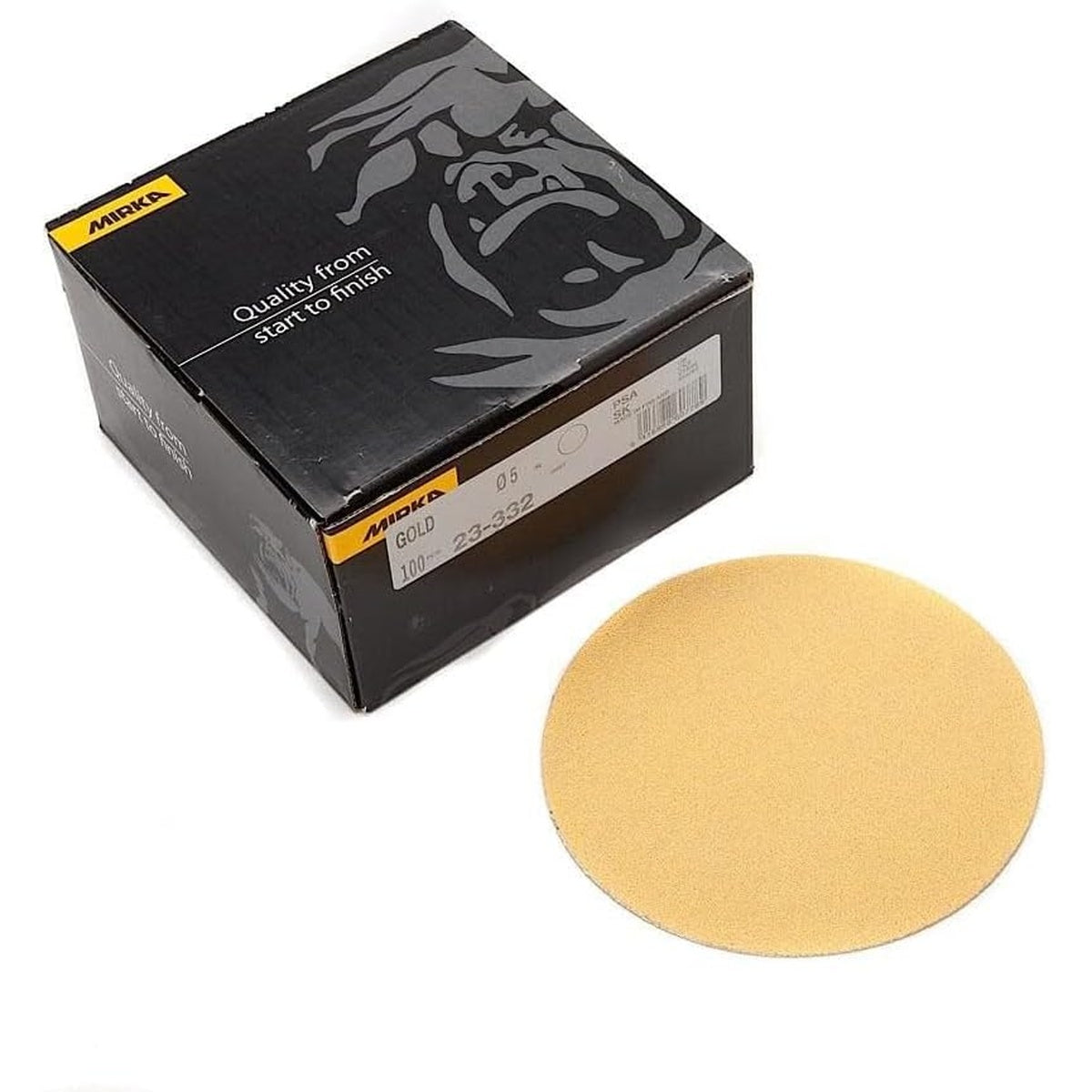 Mirka Bulldog Gold 5-in. P36 PSA sanding disc with retail box