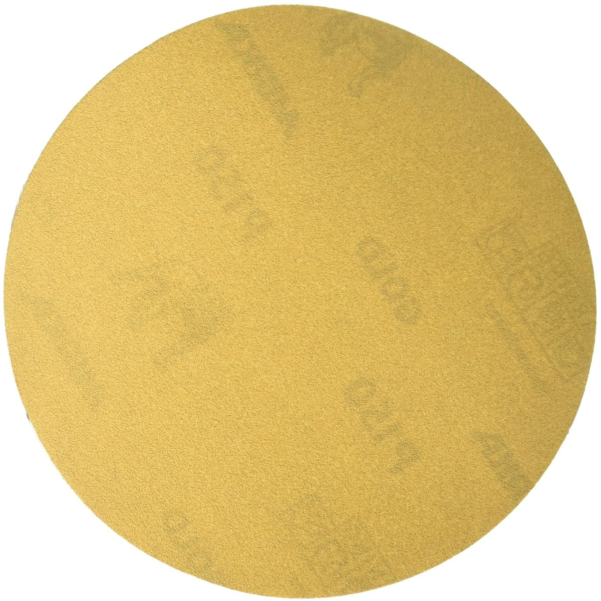 Close-up of Mirka Gold 5-inch 220 grit adhesive sanding disc