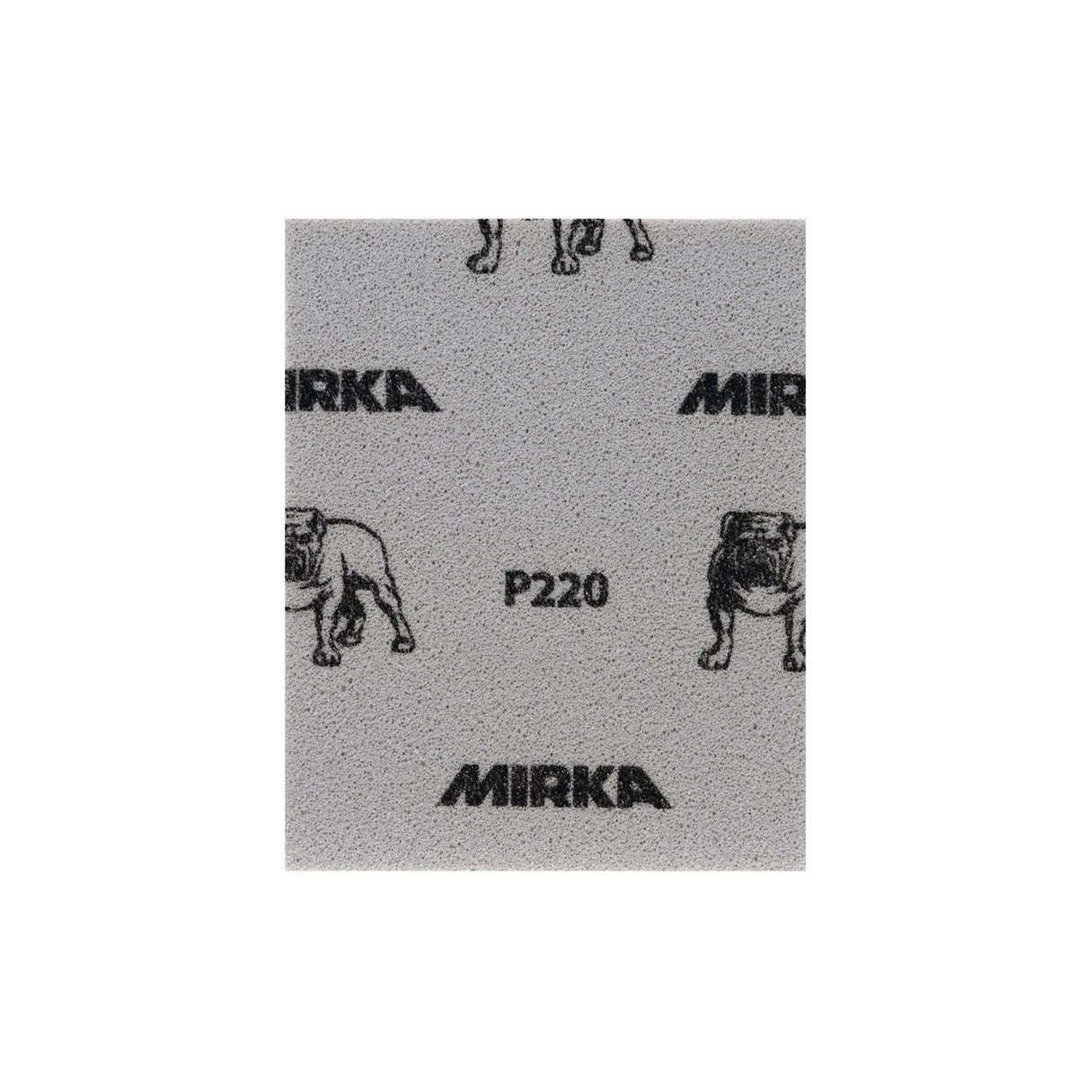 Close-up of Mirka soft sanding pad with P220 grit marking