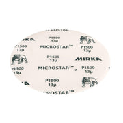 Mirka Microstar 6-inch film back grip sanding disc with printed Microstar branding