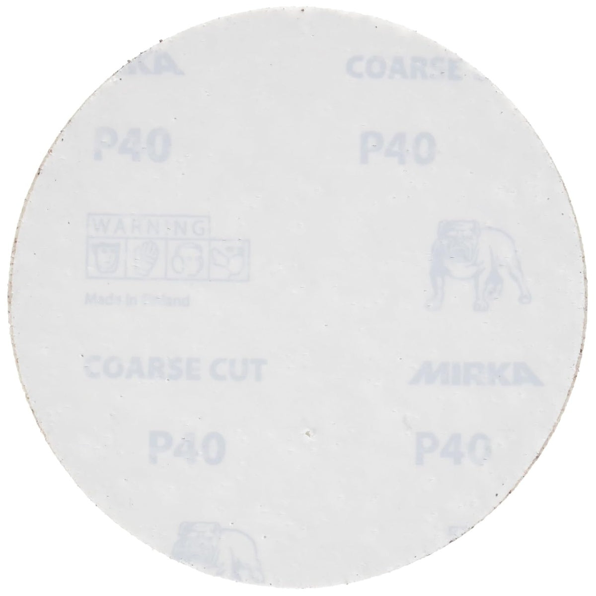 Mirka 5-in. P40 coarse cut PSA sanding disc back view