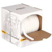 Mirka Foam Tape Premium white foam masking tape roll in dispenser box, 0.79-in. x 164-ft
