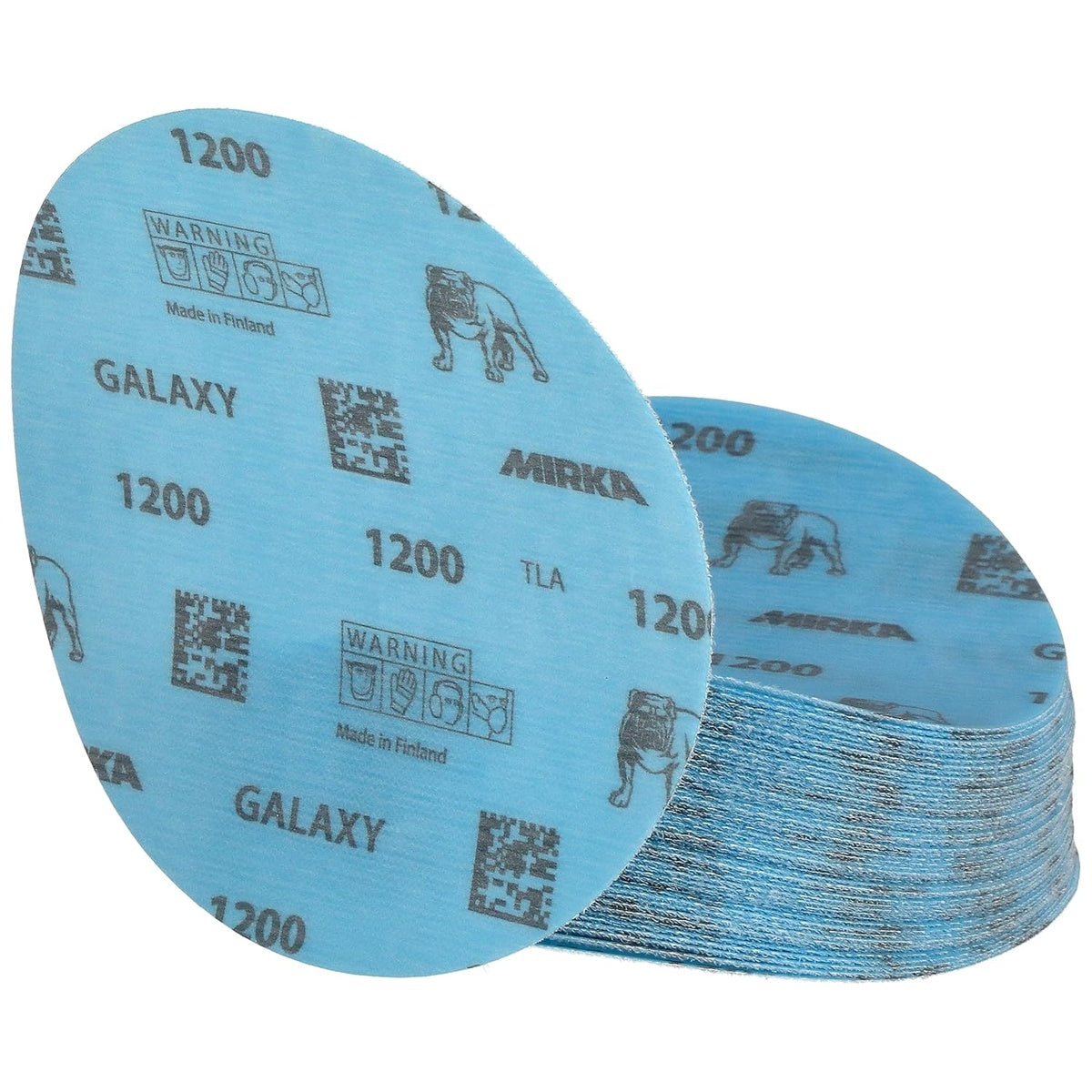 Stack of Mirka Galaxy 6-in. 1200 grit sanding discs