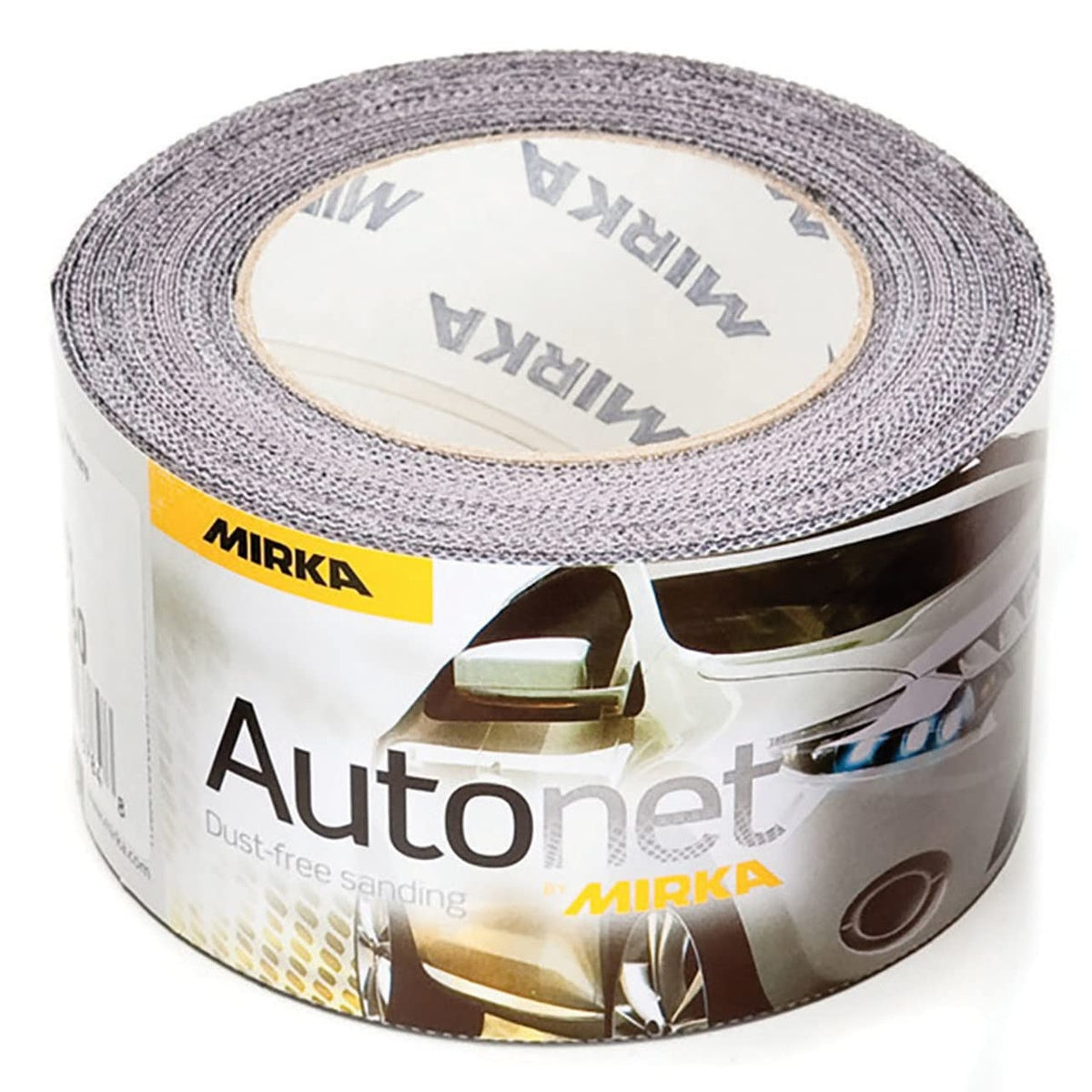Mirka Autonet P120 mesh sanding roll, 2-3/4-in. x 33.5-ft., gray abrasive roll