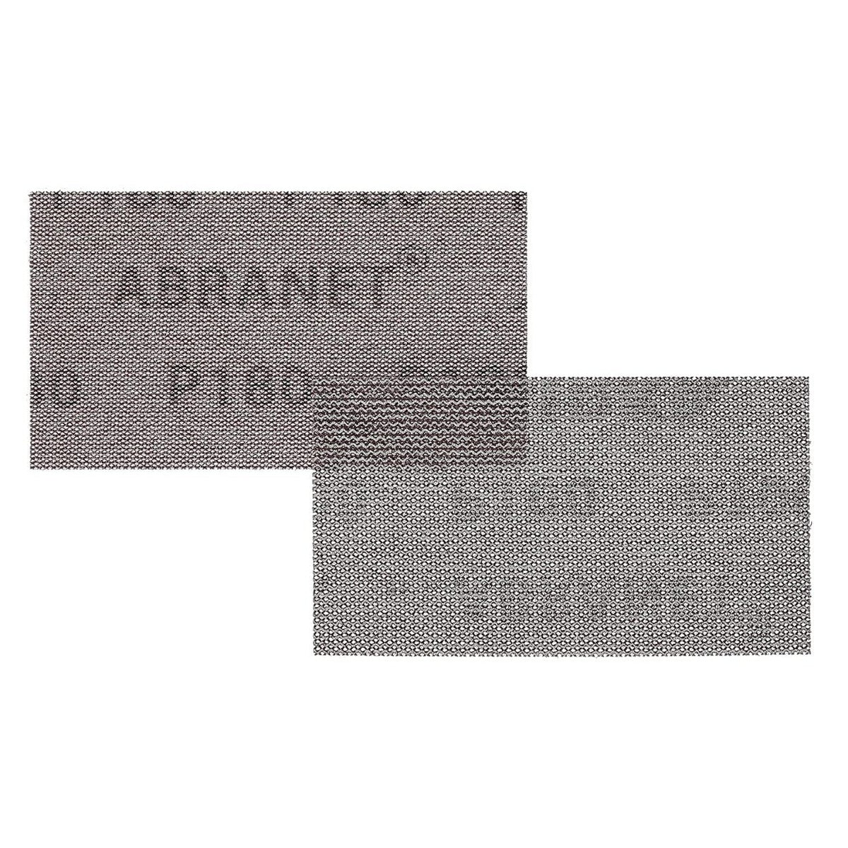 Front and back view of Mirka Abranet 180 grit mesh sanding sheet
