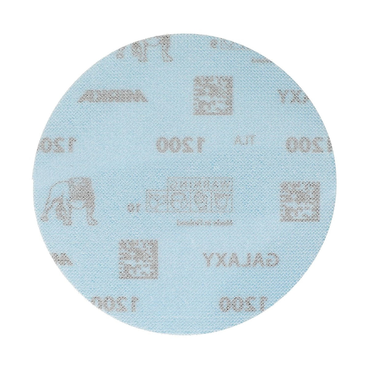 Back side of Mirka Galaxy 5-in. 1200 grit hook and loop sanding disc