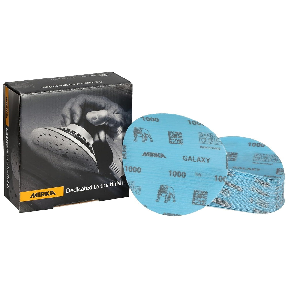 Mirka Galaxy 5-in. 1000 grit hook and loop sanding discs 50-pack with box