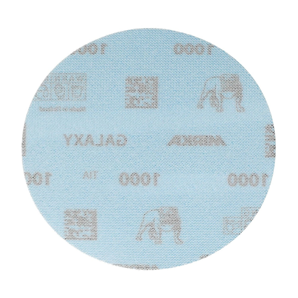 Back side hook and loop surface of Mirka Galaxy 5-in. 1000 grit sanding disc
