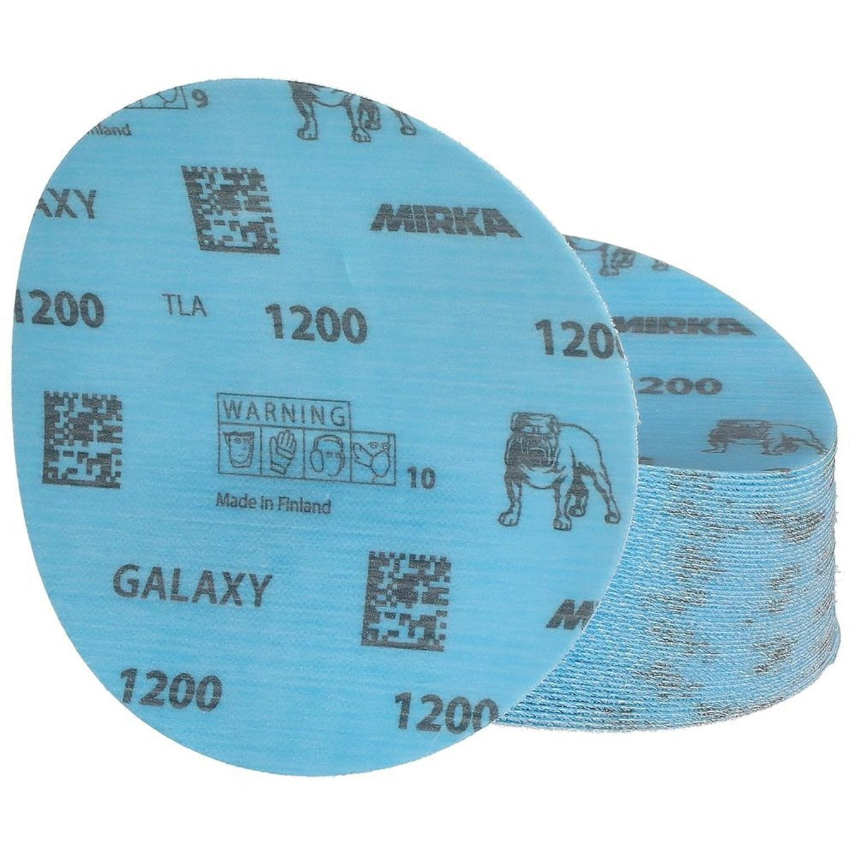 Mirka Galaxy 5-in. 1200 grit sanding discs stacked 50-pack