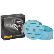Mirka Galaxy 5-in. 1500 grit hook and loop sanding discs with product box