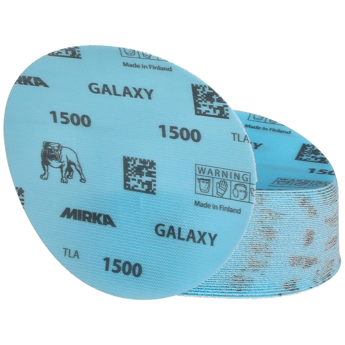 Stack of Mirka Galaxy 5-in. 1500 grit sanding discs