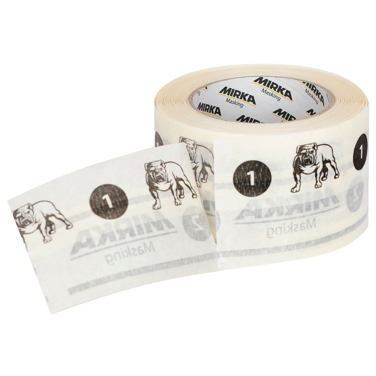 Mirka SPLIT masking tape roll for automotive masking and rubber seal overspray protection