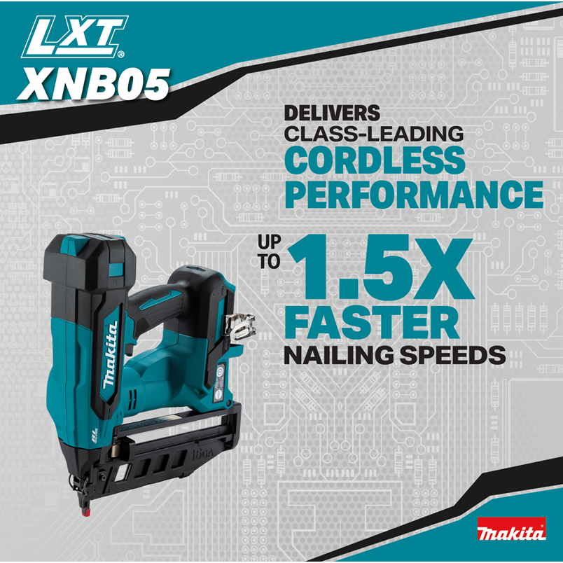 Makita XNB05Z 18V LXT Brushless Cordless 2-1/2-in. Straight 16-Gauge Finish Nailer, Tool Only
