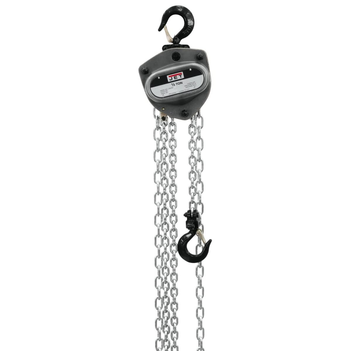 JET 205120 L-100-50WO-20, 1/2-Ton Hand Chain Hoist With 20-Foot Lift & Overload Protection