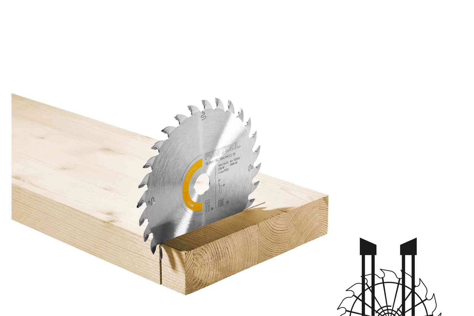 Festool 205771 HW 168x1,8x20 W28 168mm 28T Universal Wood Saw Blade