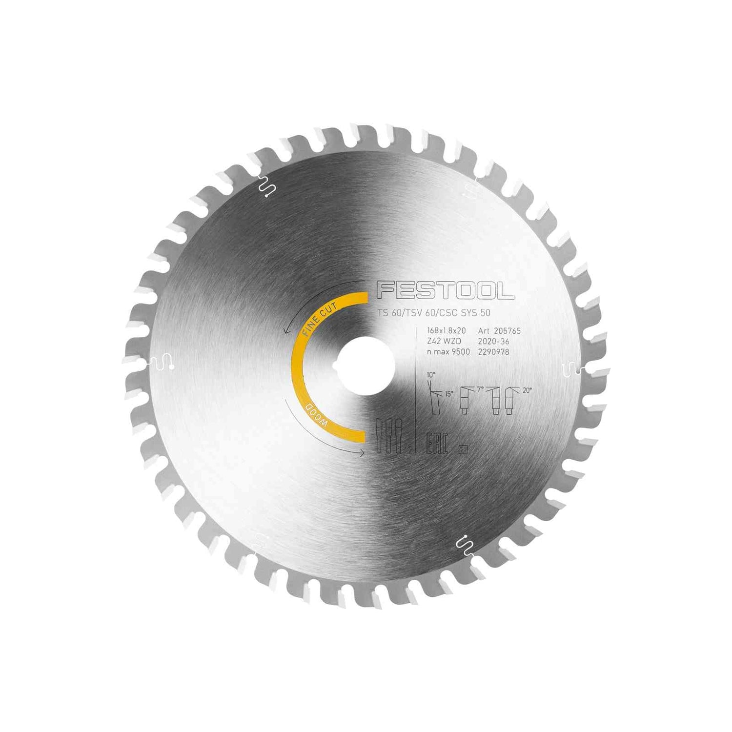 Festool 205772 WOOD FINE CUT HW 168x1,8x20 WD42 Saw Blade