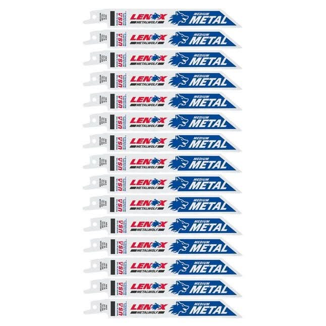 Lenox 2059115 METALWOLF 6 in. 18 TPI Carbide Tooth Metal Recip Saw Blade (15-Pack)