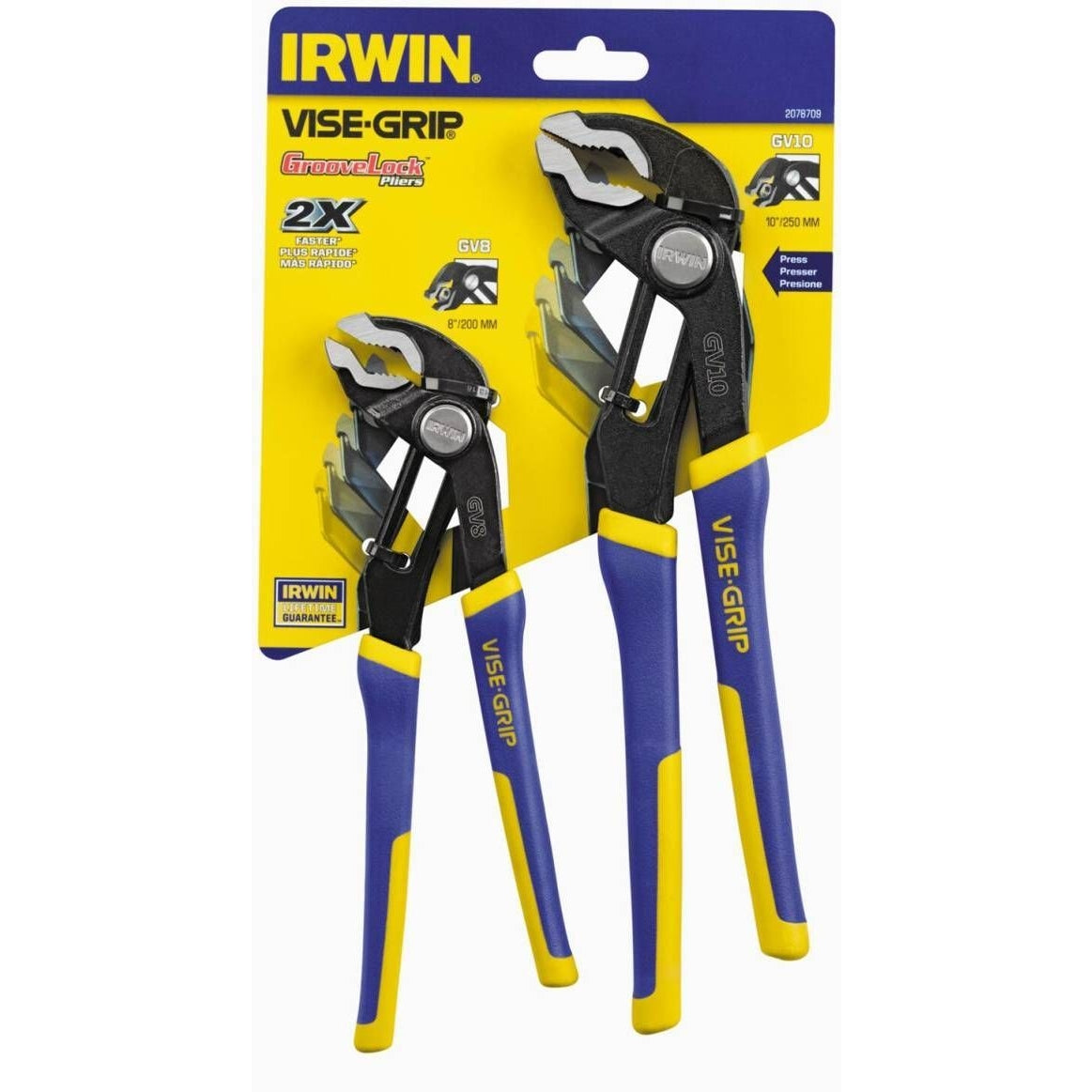 Irwin 2078709 VISE-GRIP GrooveLock Pliers Set V-Jaw 2-Piece