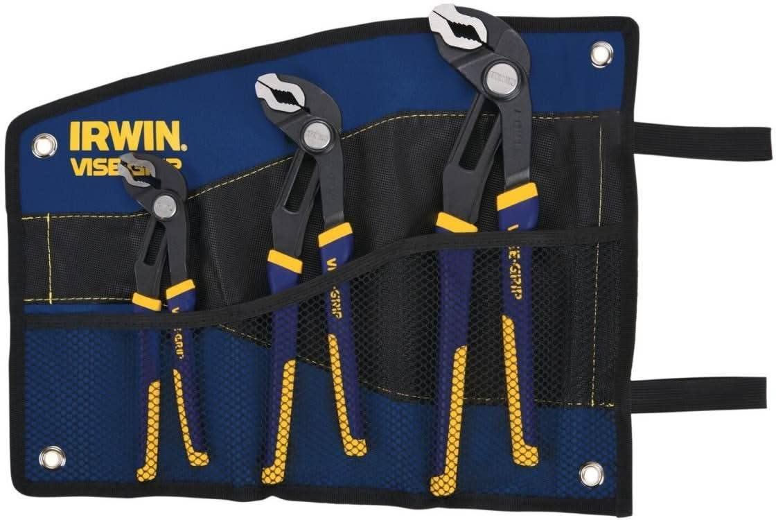 Irwin 2078711 Tools VISE-GRIP GrooveLock Pliers Kit Bag 3-Piece Set
