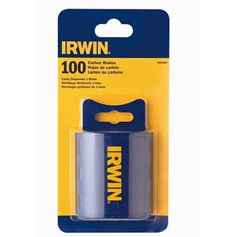 Irwin 2083200 Traditional Carbon Utility Blades with Dispenser (100-Pack)