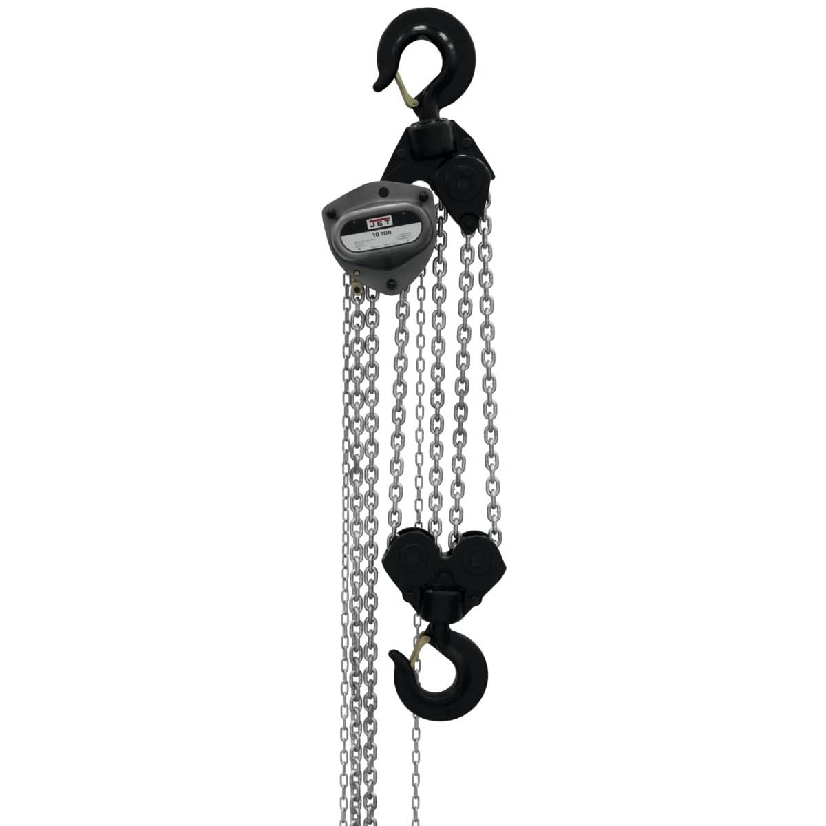 JET 209115 L-100-1000WO-15, 10-Ton Hand Chain Hoist With 15-Foot Lift & Overload Protection