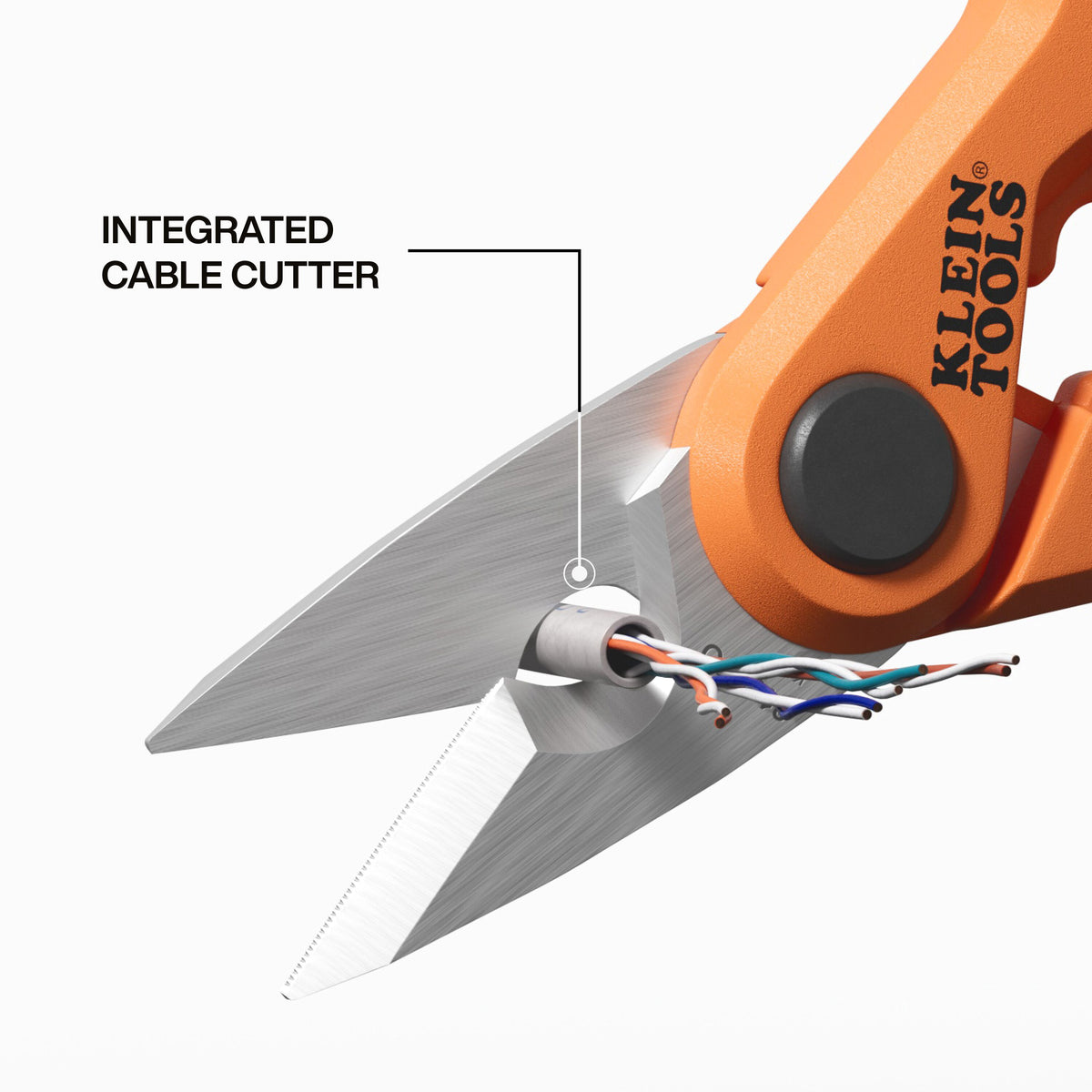 Klein 2100FO electrician scissors cutting cable