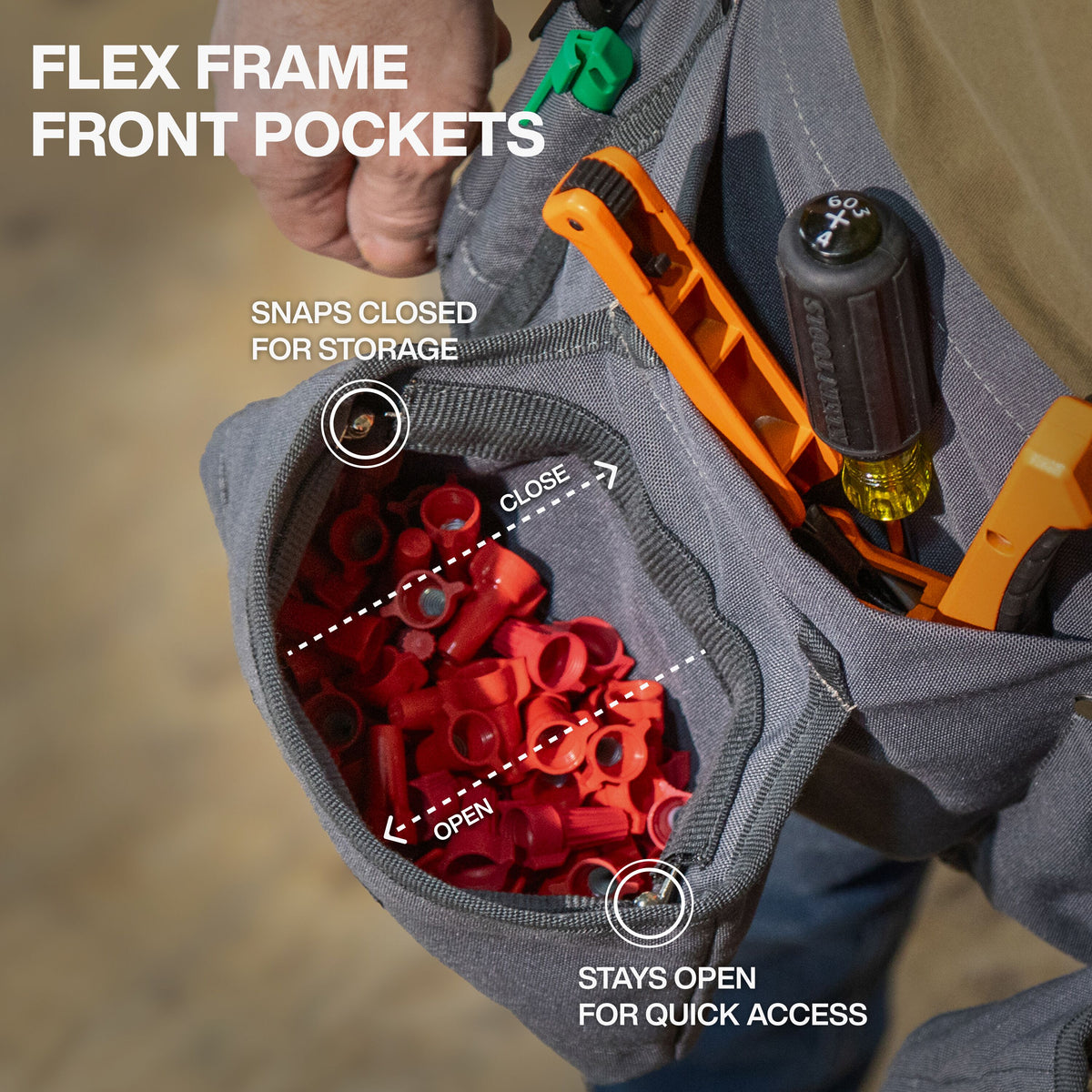 Klein 21024 tool apron angled rear pockets