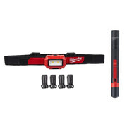 Milwaukee 2103PEN 350 Lumen Alkaline Flood Headlamp & 100 Lumen Penlight Kit
