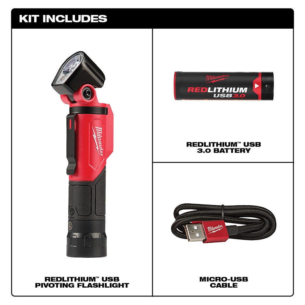Milwaukee 2113-21 USB Rechargeable Pivoting Flashlight Milwaukee 2113-21 USB Rechargeable Pivoting Flashlight