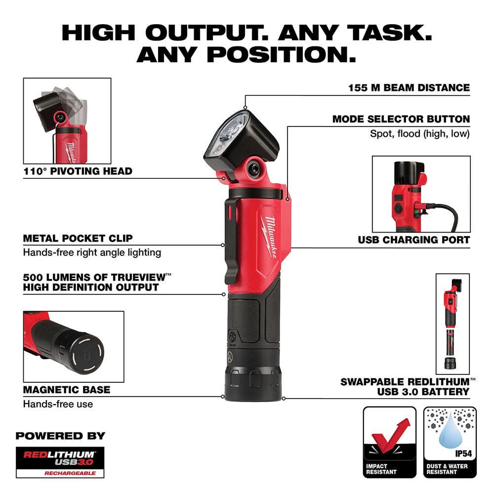 milwaukee flashlight 2110 21 manual Milwaukee 2113-21 USB Rechargeable Pivoting Flashlight – Tool Nut