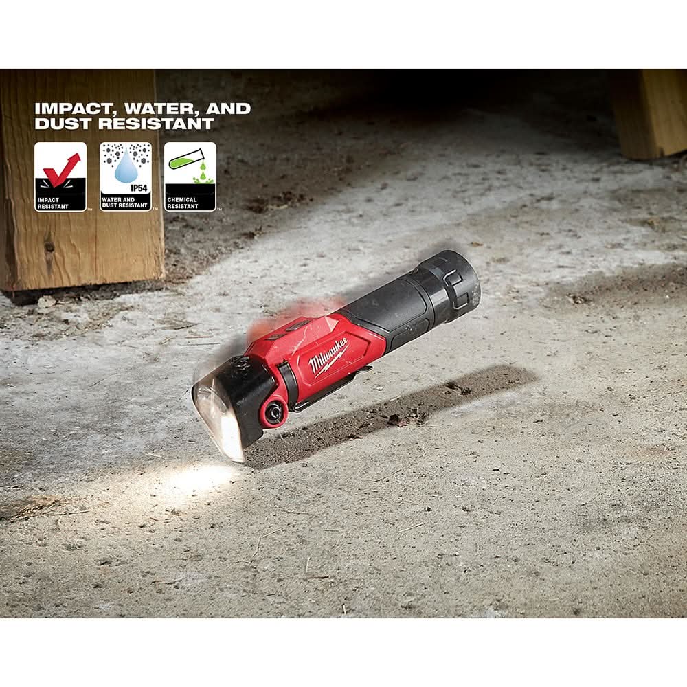 4 flashes flashlight on a milwaukee impact Milwaukee 2113-21 USB Rechargeable Pivoting Flashlight – Tool Nut