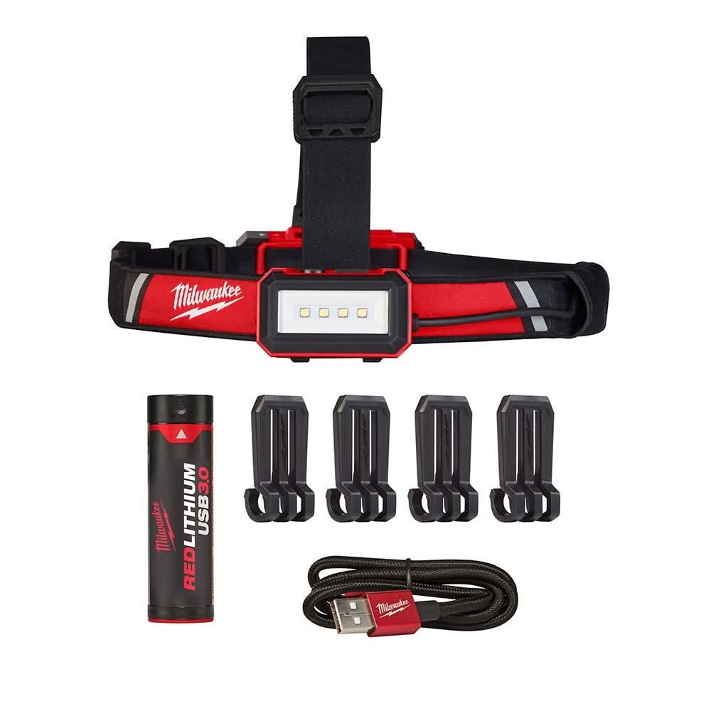 Milwaukee USB Rechargeable Low-Profile Headlamp with USB Rechargeable ROVER Pivoting Flashlight