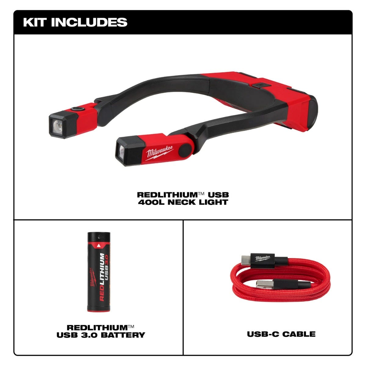 Milwaukee 2117-21 REDLITHIUM USB 400-Lumen Neck Light