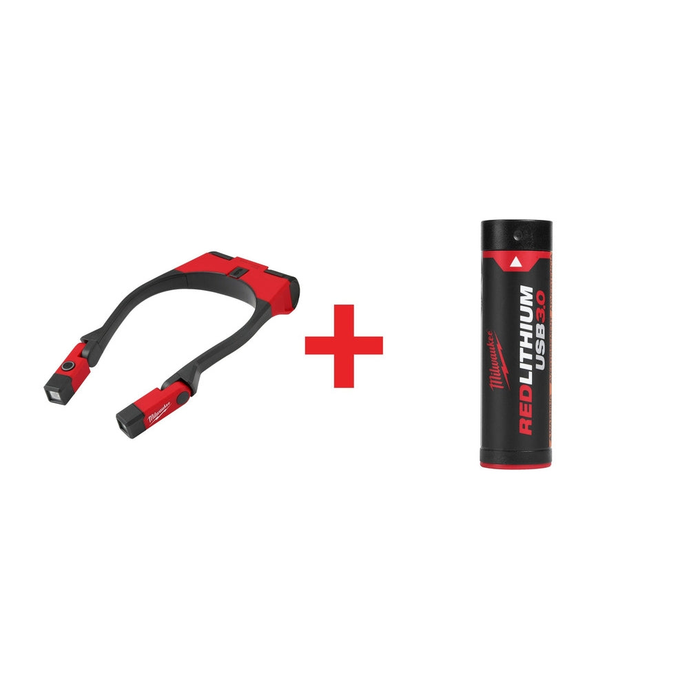 Milwaukee REDLITHIUM USB 400-Lumen Neck Light with REDLITHIUM USB 3.0AH Battery