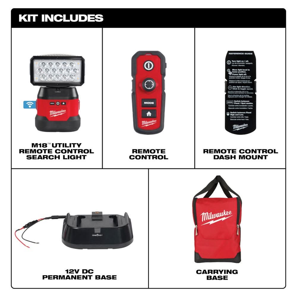 Milwaukee 2123-20 M18 Utility Remote Control Search Light, Bare Tool
