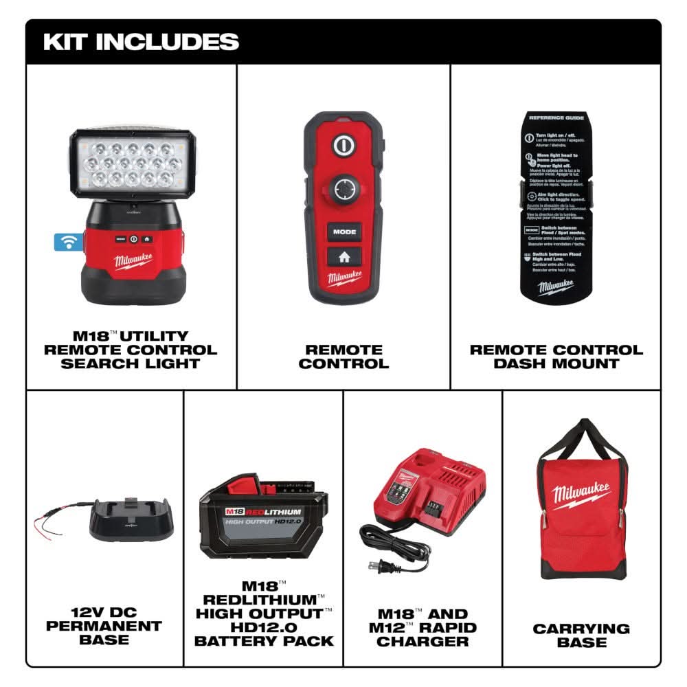 Milwaukee 2123-21HD M18 Utility Remote Control Search Light Kit